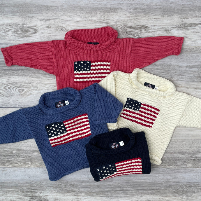American Flag Rollneck Sweater
