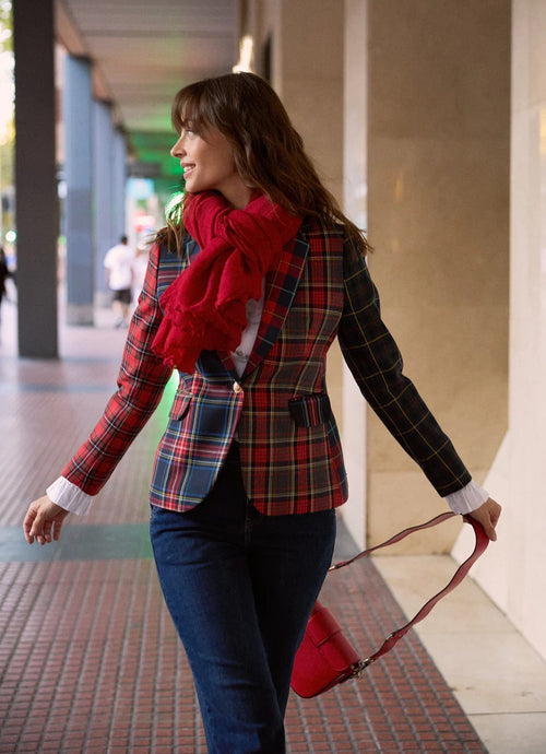 Caceres Navy Plaid Blazer