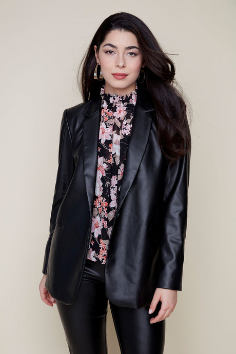 Vegan Leather Blazer