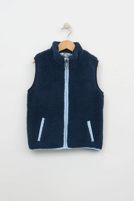 Navy Sherpa Vest