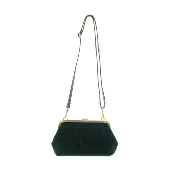 Velvet Vive Frame Lock Crossbody Wristlet