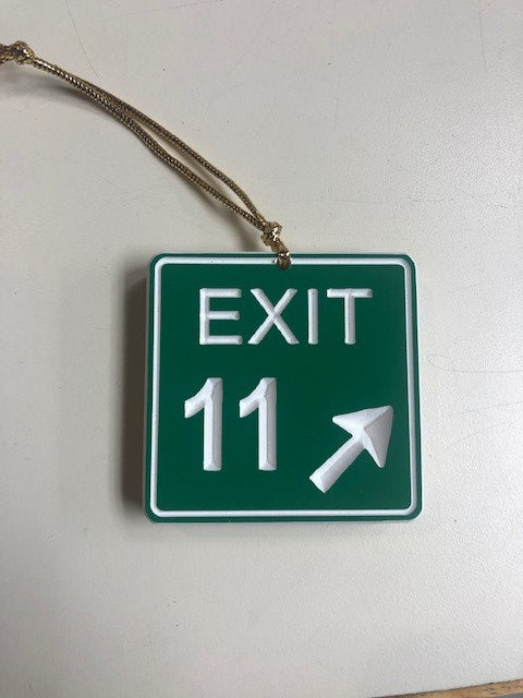 Exit #11 Hand Crafted Ornament