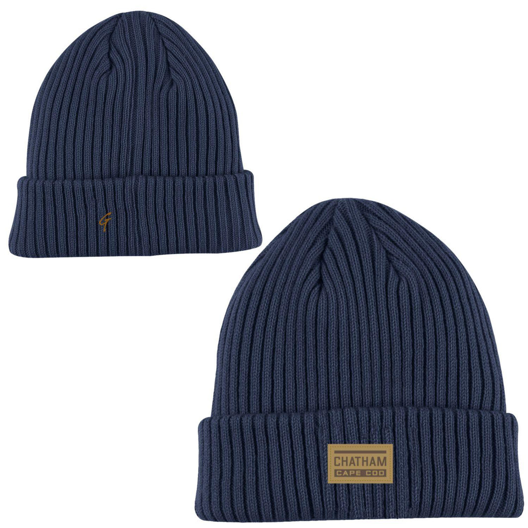 Chatham Leather Patch Beanie Hat